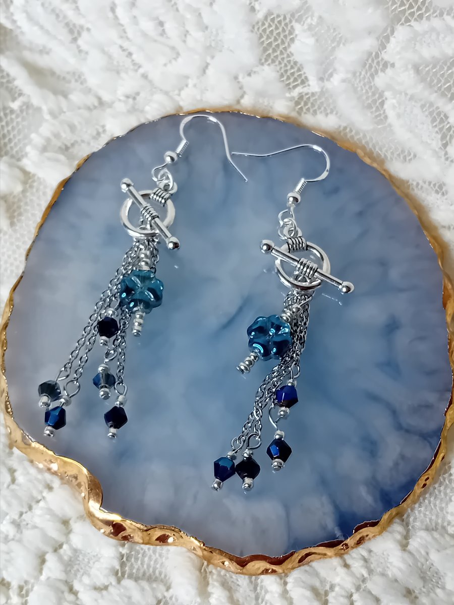 Royal Blue Glass Earrings