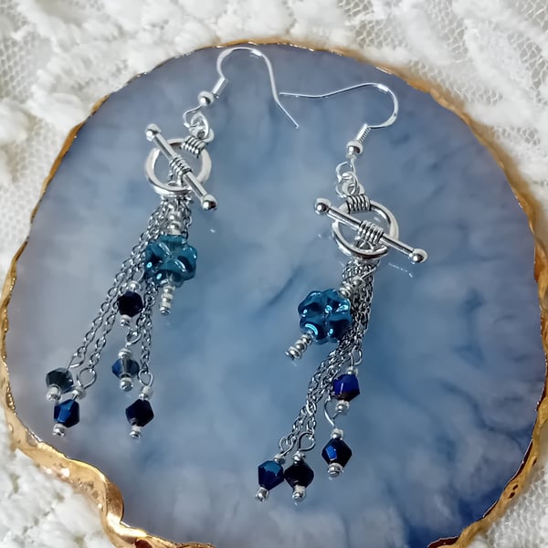 Royal Blue Glass Earrings