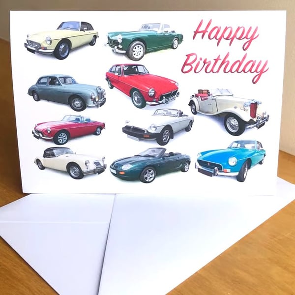 MG Classic Cars - Greeting Cards for the British Car fan