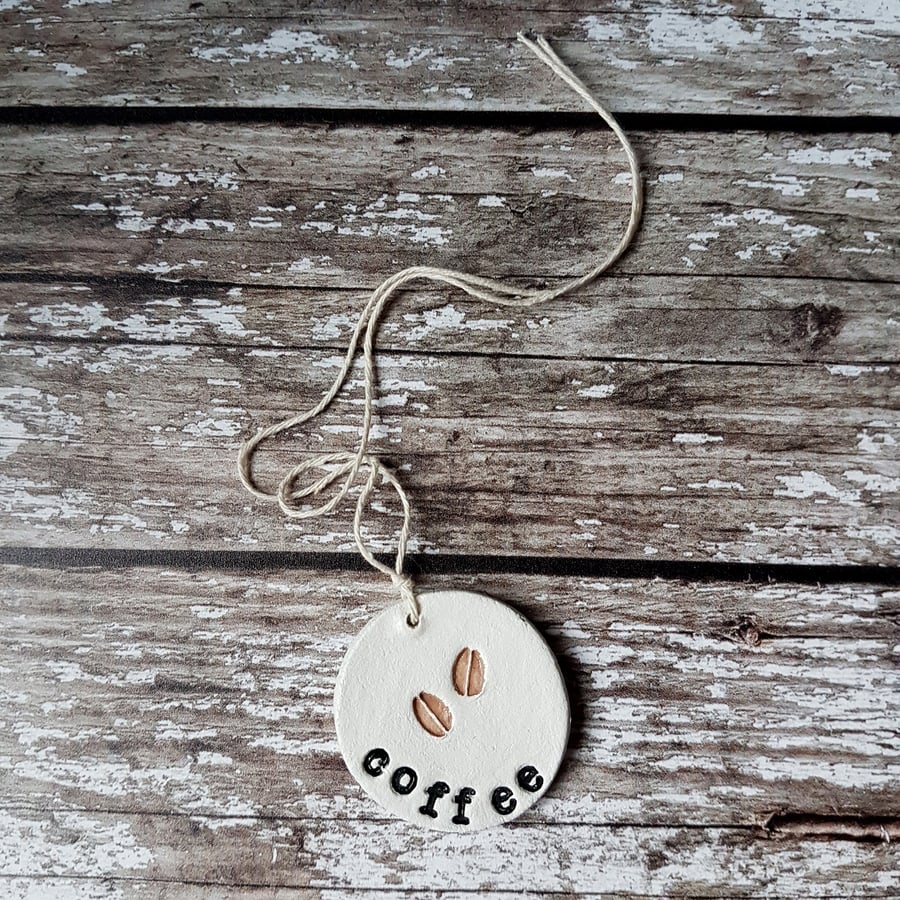 Individual Clay Tags COFFEE OR TEA, decoration, homeware, gift