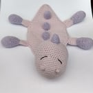Dinosaur comforter safety blanket for small child - crochet