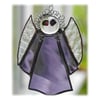 Angel Suncatcher Stained Glass purple textured Christmas 012