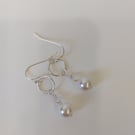 White Swarovski Pearl and Crystal Drop Earrings