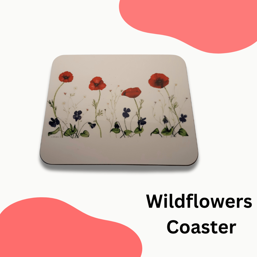 Wildflowers Coaster - from an Original Watercolour Painting