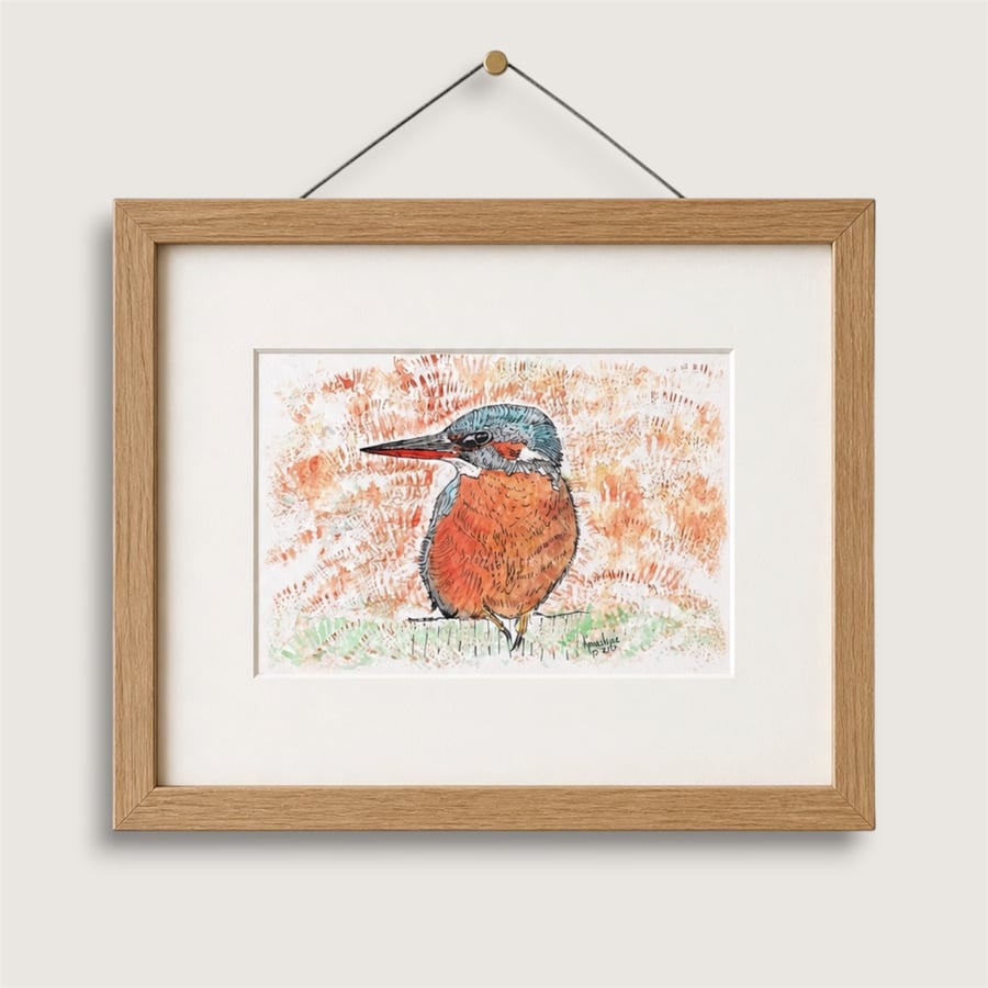 Kingfisher wall art - British wildlife prints 