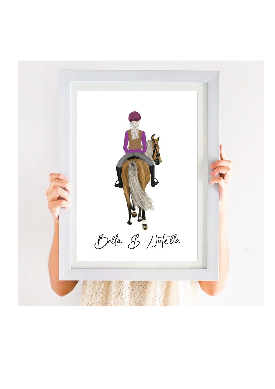 Horse Riding Print - Personalised - Single Rider, Group Riders & Walkers