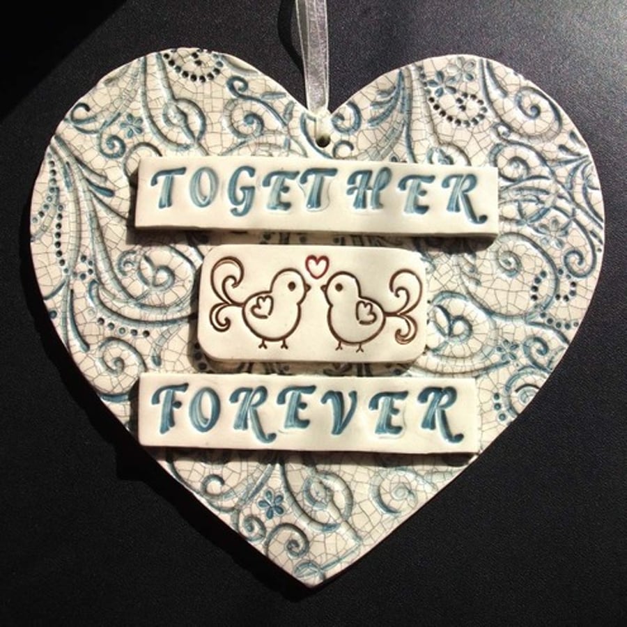 Giant ceramic love heart decoration