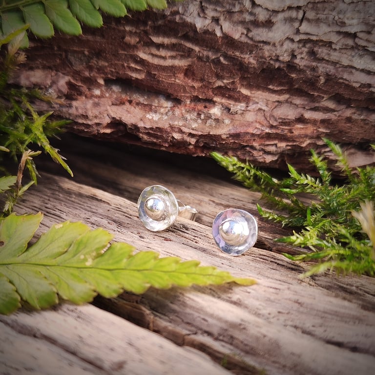 Sterling silver disc studs