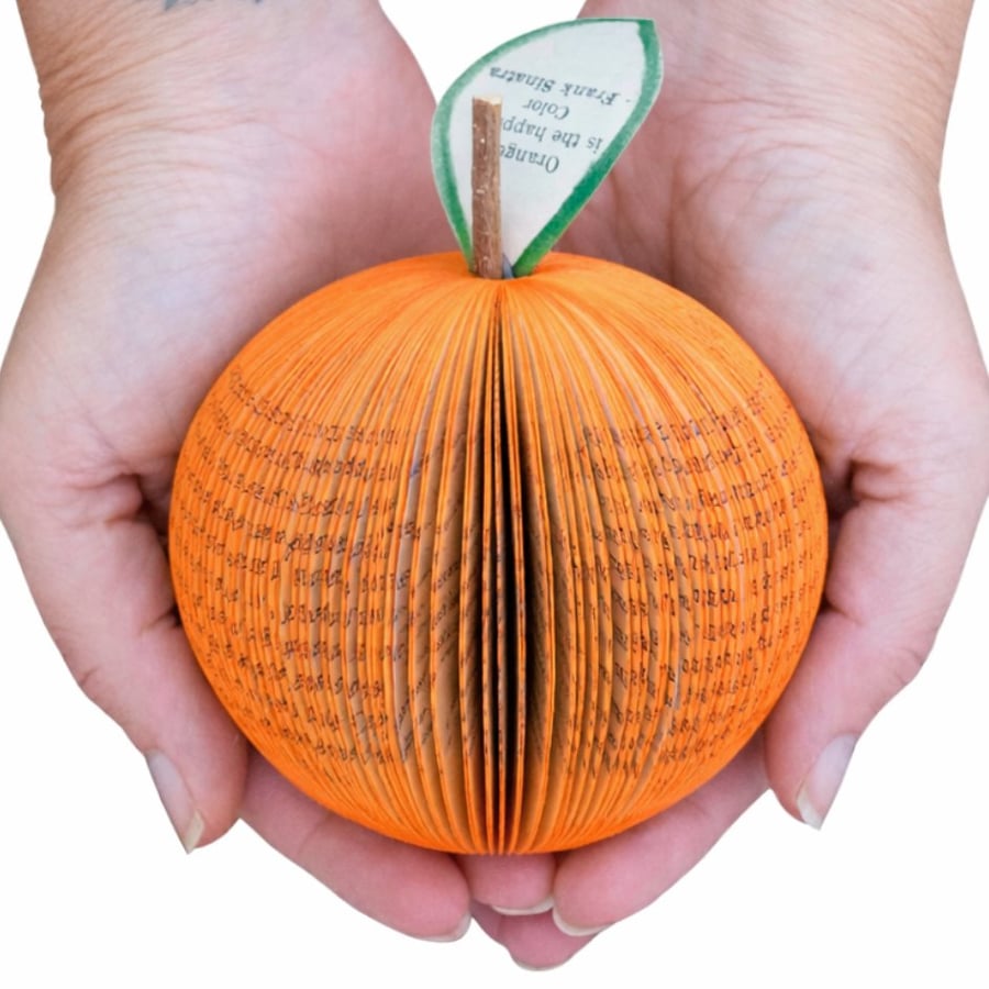 Personalised Orange Gift – 4th Anniversary Fruit Gift Handmade From a Book