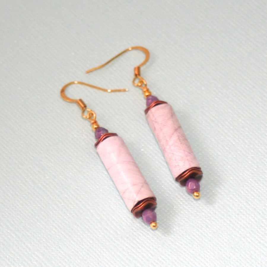 Paper bead earrings