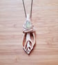 Seashell Slice with Amazonite and Polymer Clay Amulet Pendant