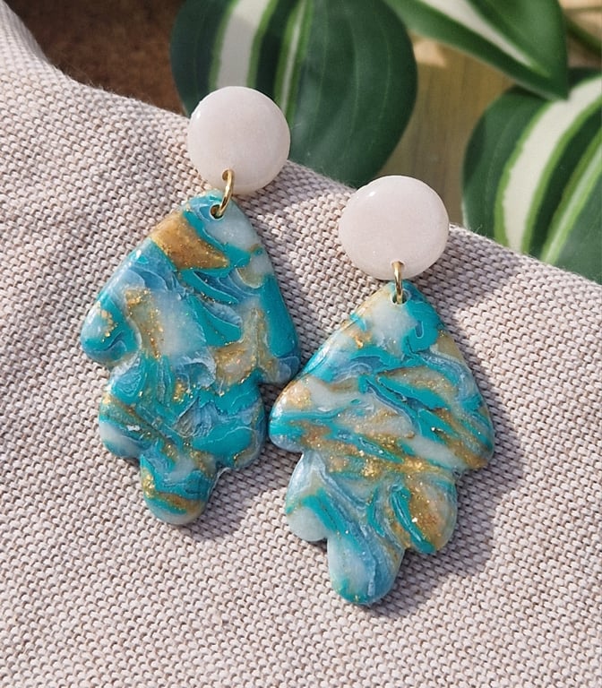 Polymer Clay Earrings: Shoreline 