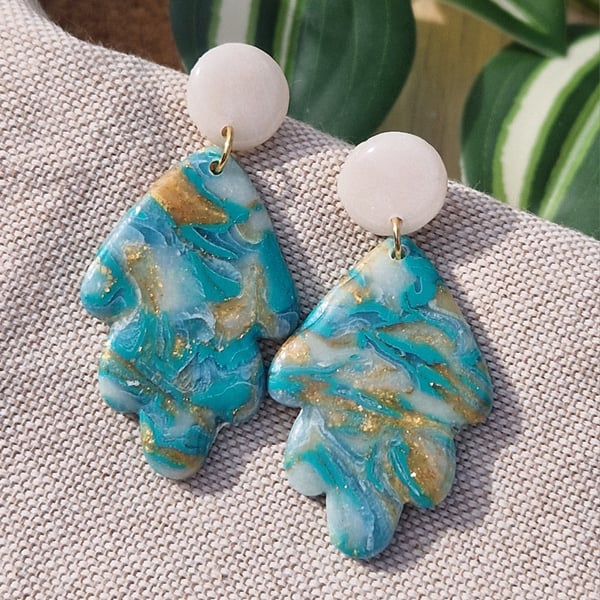 Polymer Clay Earrings: Shoreline 