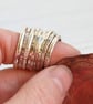 Lines textured square silver stacking ring - Image 3