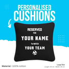 Personalised Football Cushion 20" x 20" Decorative, Cushion Home Football Gifts 