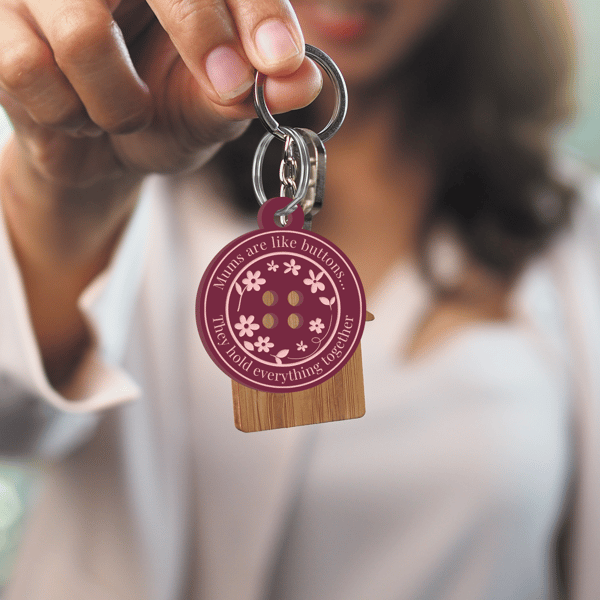 Mums Are Like Buttons Keyring: Personalised Cute Mother's Day Quote Gift For Mum