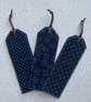 Bookmarks Japanese Fabric Indigo Blue Swirls - Image 4