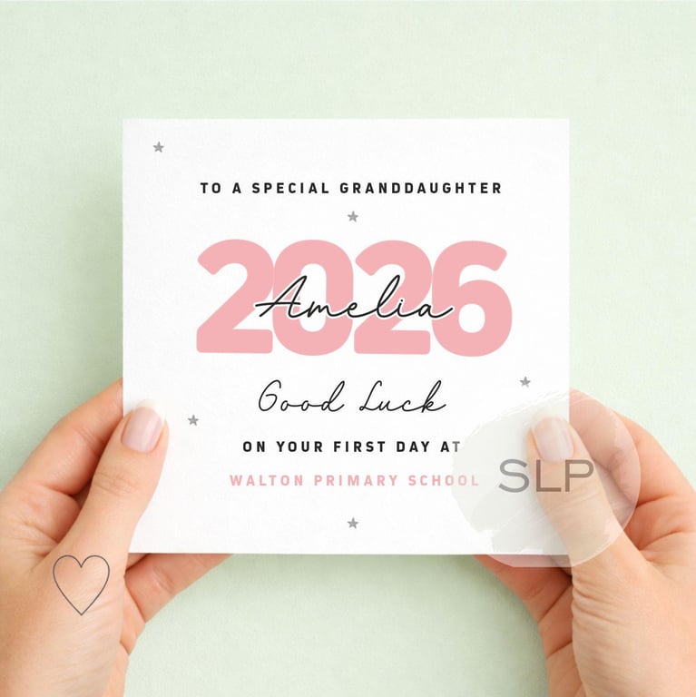 Personalised First Day at School Card 2026, Good Luck School Card