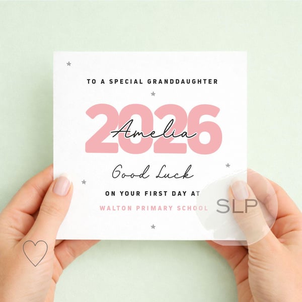 Personalised First Day at School Card 2026, Good Luck School Card
