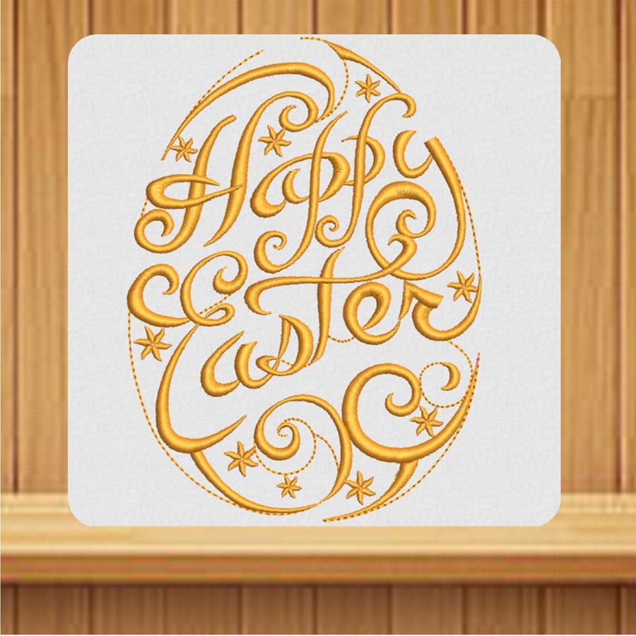 Happy Easter Card. Beautiful, handmade embroidered design