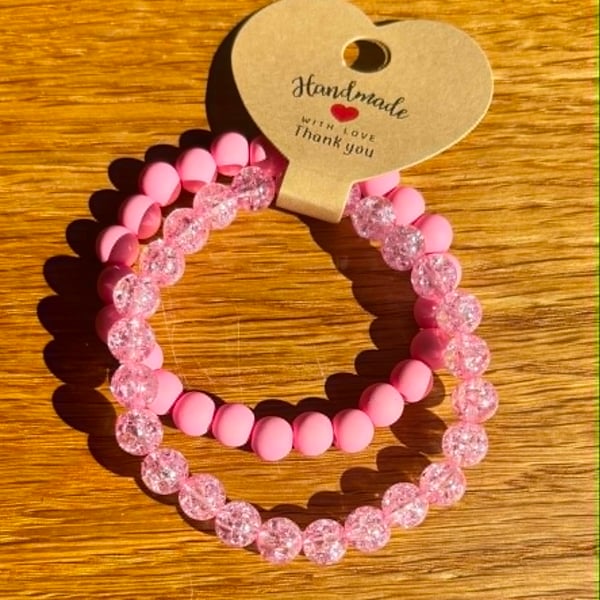 Handmade Set of 2 Beaded Bracelets – Colourful Summer & Holiday Accessories