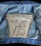 Hand embellished child's denim jacket.  Embellished with a Unicorn and rainbow.  - Image 5