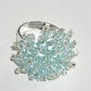 Beautiful Pale Blue Crystal Bead Ring