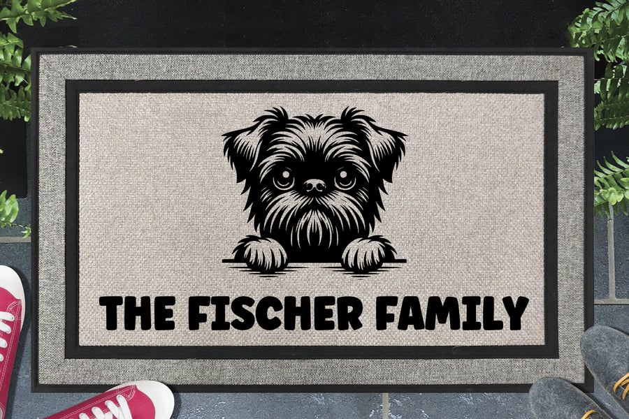 Brussels Griffon Door Mat - Personalised All Weather Doormat - 45x70cm 