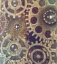 Steampunk Cogs Print Quilted Fabric Glasses Case - Image 3