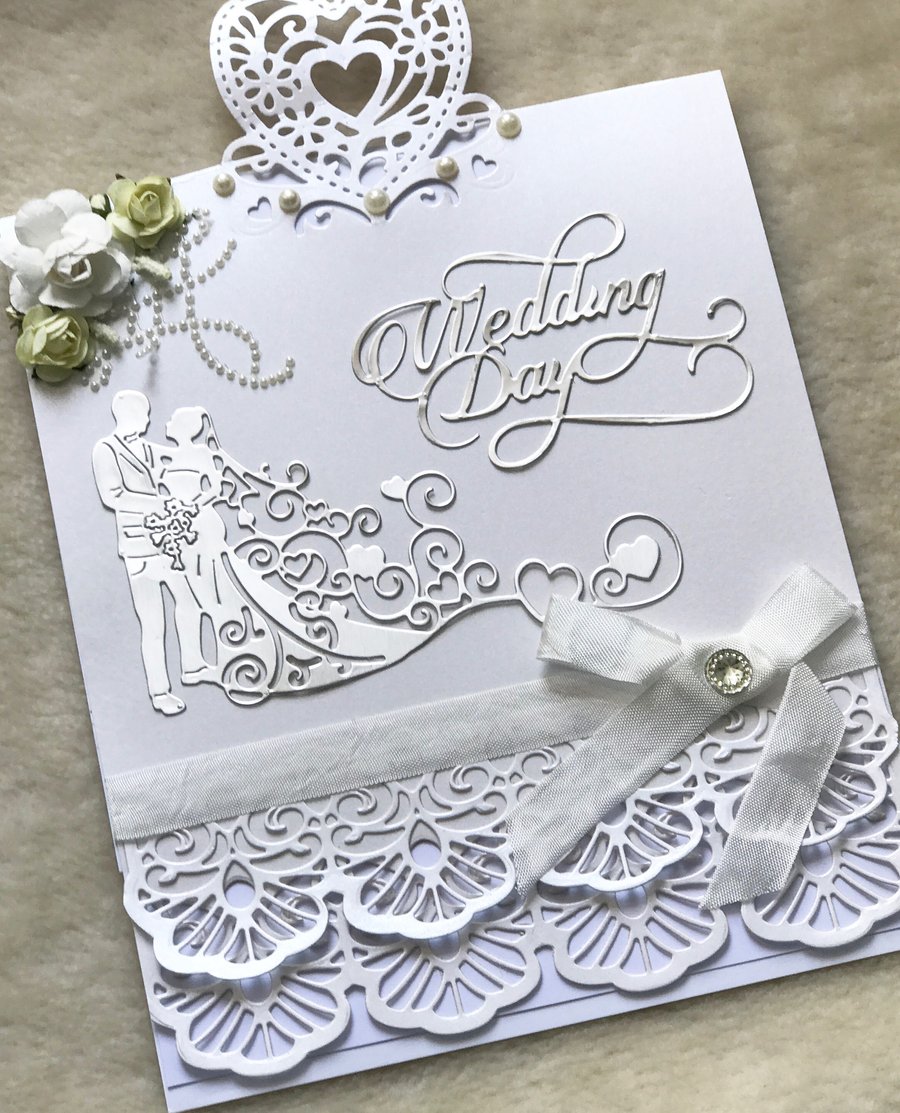 Luxury Large Handmade Bride and Groom Wedding Card