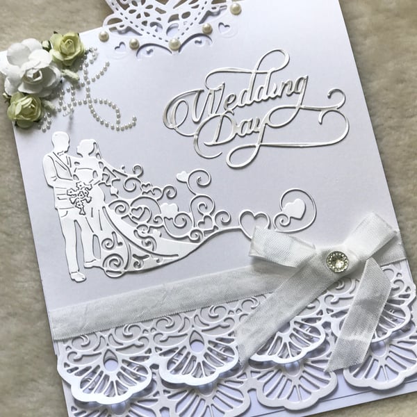 Luxury Large Handmade Bride and Groom Wedding Card