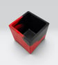 Red and Black 10 cm Square Plant Pot - Marbled Indoor Planter - Image 2