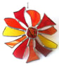 Abstract Red Hot Flower Suncatcher Stained Glass Dichroic 107 - Image 2
