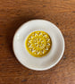 Summer Seconds! Ceramic ring dish with sunshine yellow mandala - Image 1