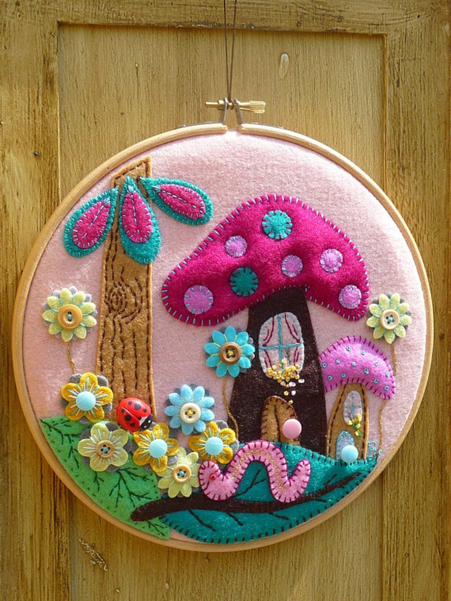 Fairyland - Hand Embroidery in 21cm Circle Hoop - Handmade Wall Art By BettyShek