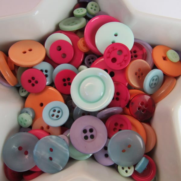 50g Mixed Sherbert Craft Buttons