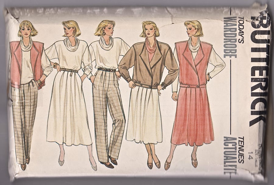 Vintage Butterick 3078 Pattern: Skirt, Pants, Jacket and Top Size: 14