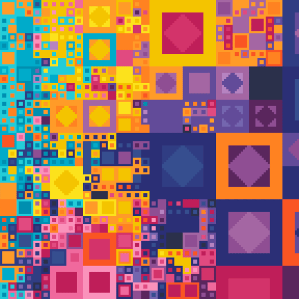 266 - Abstract Geometric Squares Cross Stitch Pattern: Contemporary design (PDF)