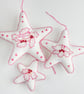 Wool Felt hand embroidered star shaped Christmas decorations - Image 1
