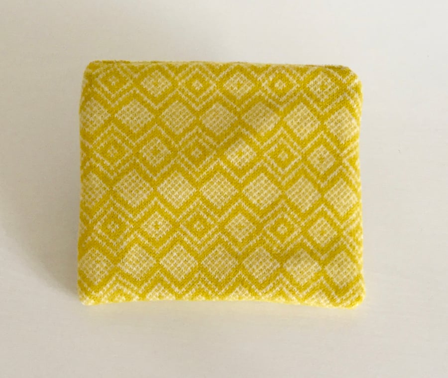 Knitted Project Bag Piccalilli Yellow and Cream