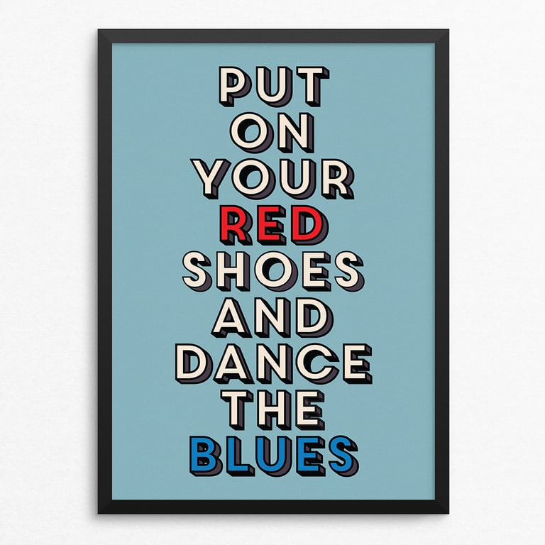 Let's Dance Lyric Poster Print - Retro Typography Wall Art