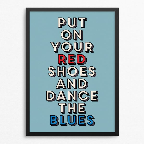 Let's Dance Lyric Poster Print - Retro Typography Wall Art