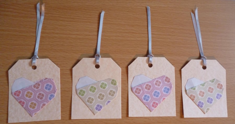 Origami heart gift tags - Folksy