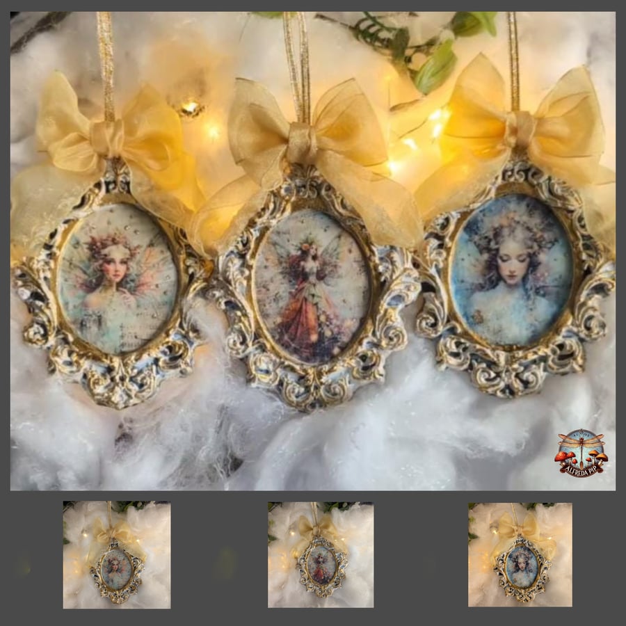 Vintage Victorian Style Hanging Ornaments OOAK Handmade