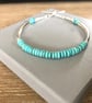 Sterling Silver Turquoise Noodle Bracelet - Image 1