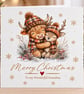 Personalised  Highland Cow Christmas Card – Custom Name & Relation