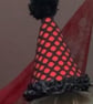 Handmade Black and Red Clown Hat  - Image 2