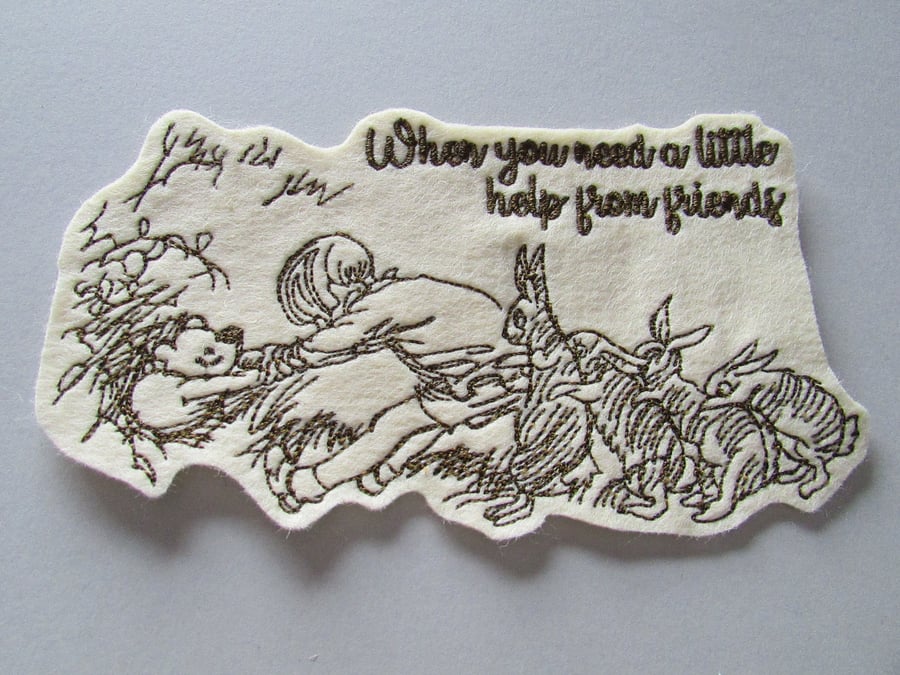 Embroidered Winnie the Pooh Christopher Robin Applique Patch