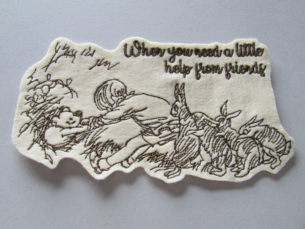 Embroidered Winnie the Pooh Christopher Robin Applique Patch