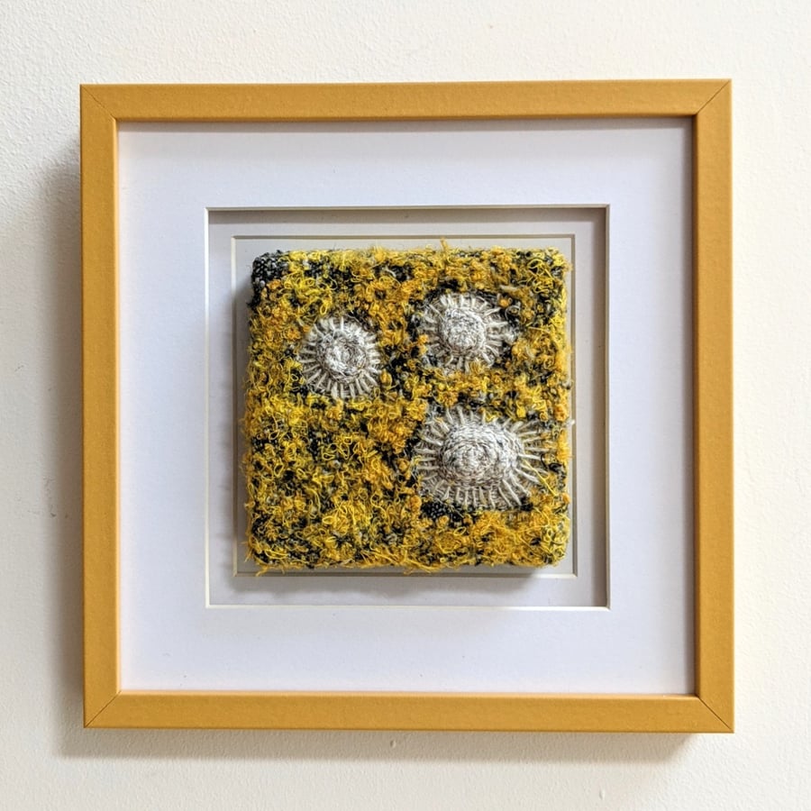 Saffron Yellow Coastal inspired Textile Mini Art